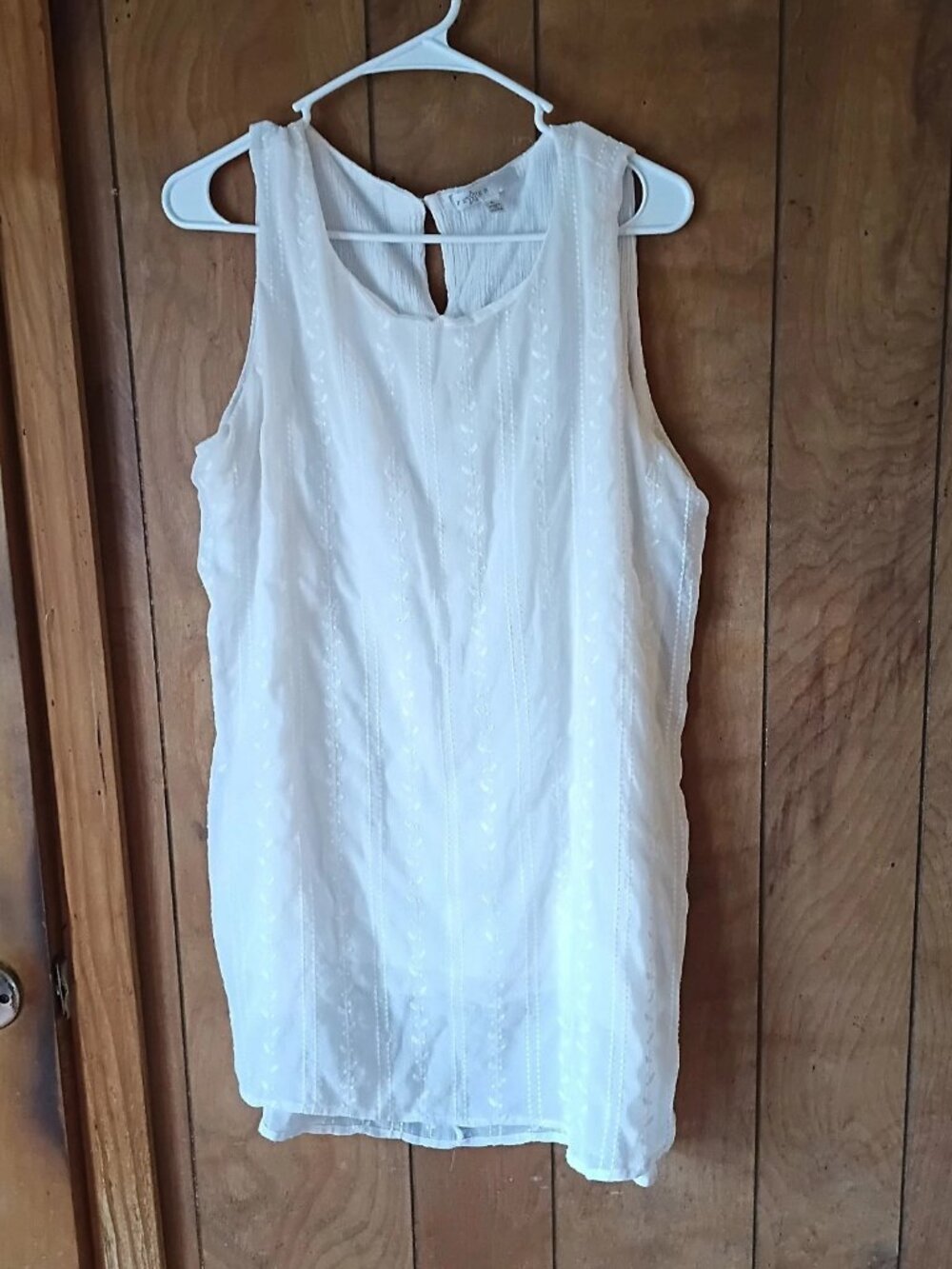 Fever White Sleeveless Textured Dress Size Large Polyester